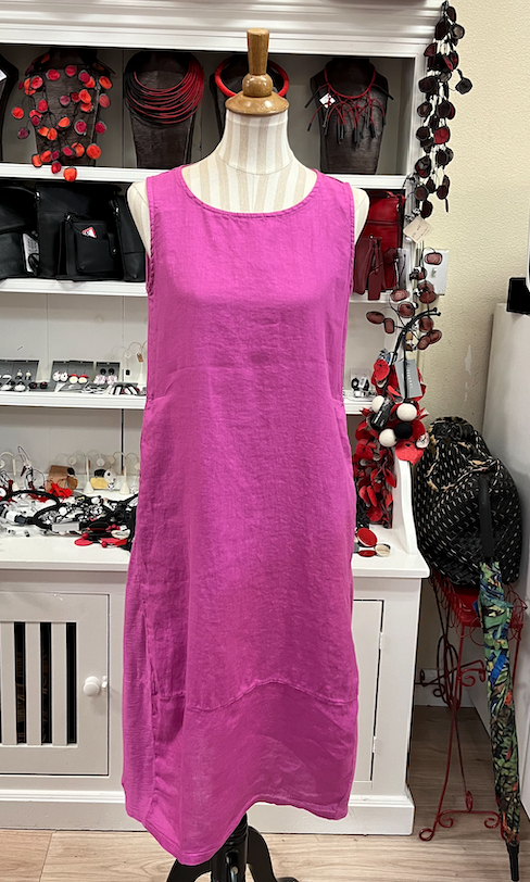 CUT LOOSE - Linen Combo Tank Bumble Dress - 5700309
