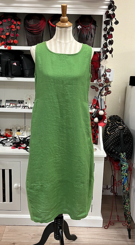 CUT LOOSE - Linen Combo Tank Bumble Dress - 5700309