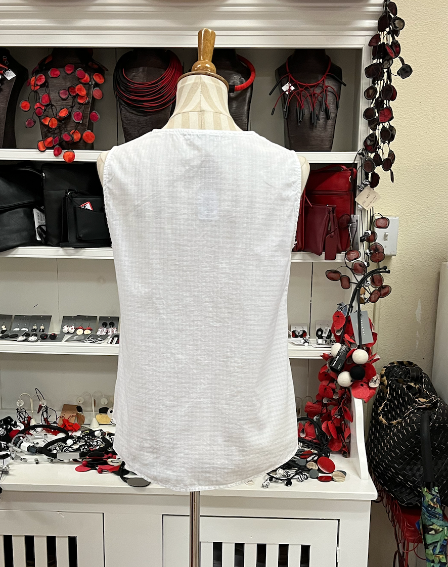 CUT LOOSE - Cotton Shirting V-Neck Tank - 1035738﻿