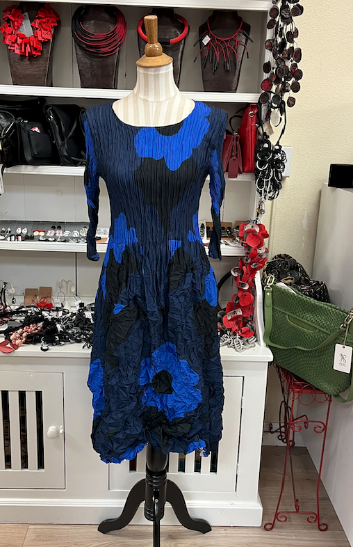 Alquema 3/4 Sleeve Smash Pocket  Dress - INDIGO WAY