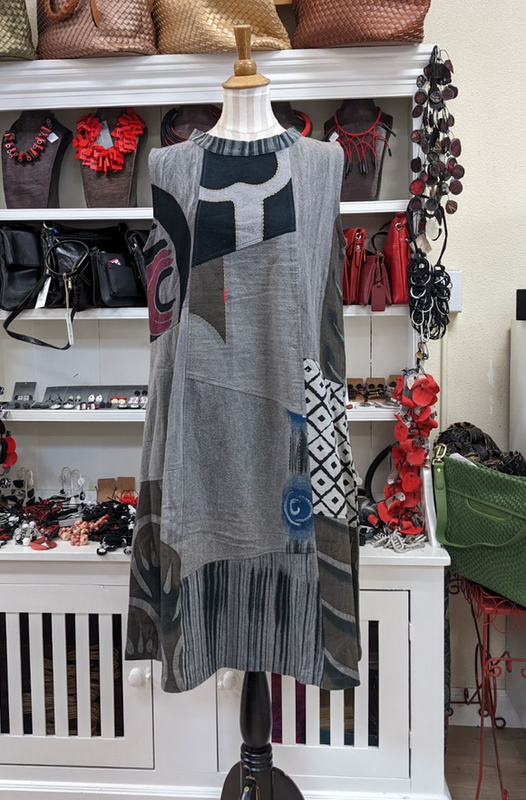 Yaza Batik Kasur Dress - GREY