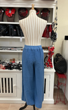 Cut Loose Solid Linen Easy Long Pant - 4402765 - BLUE