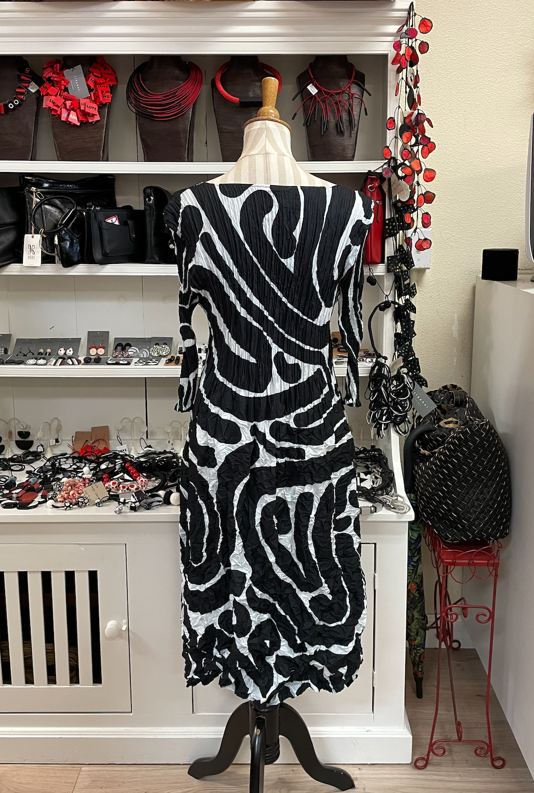 Alquema 3/4 Sleeve Smash Pocket  Dress - SCRIBBLE