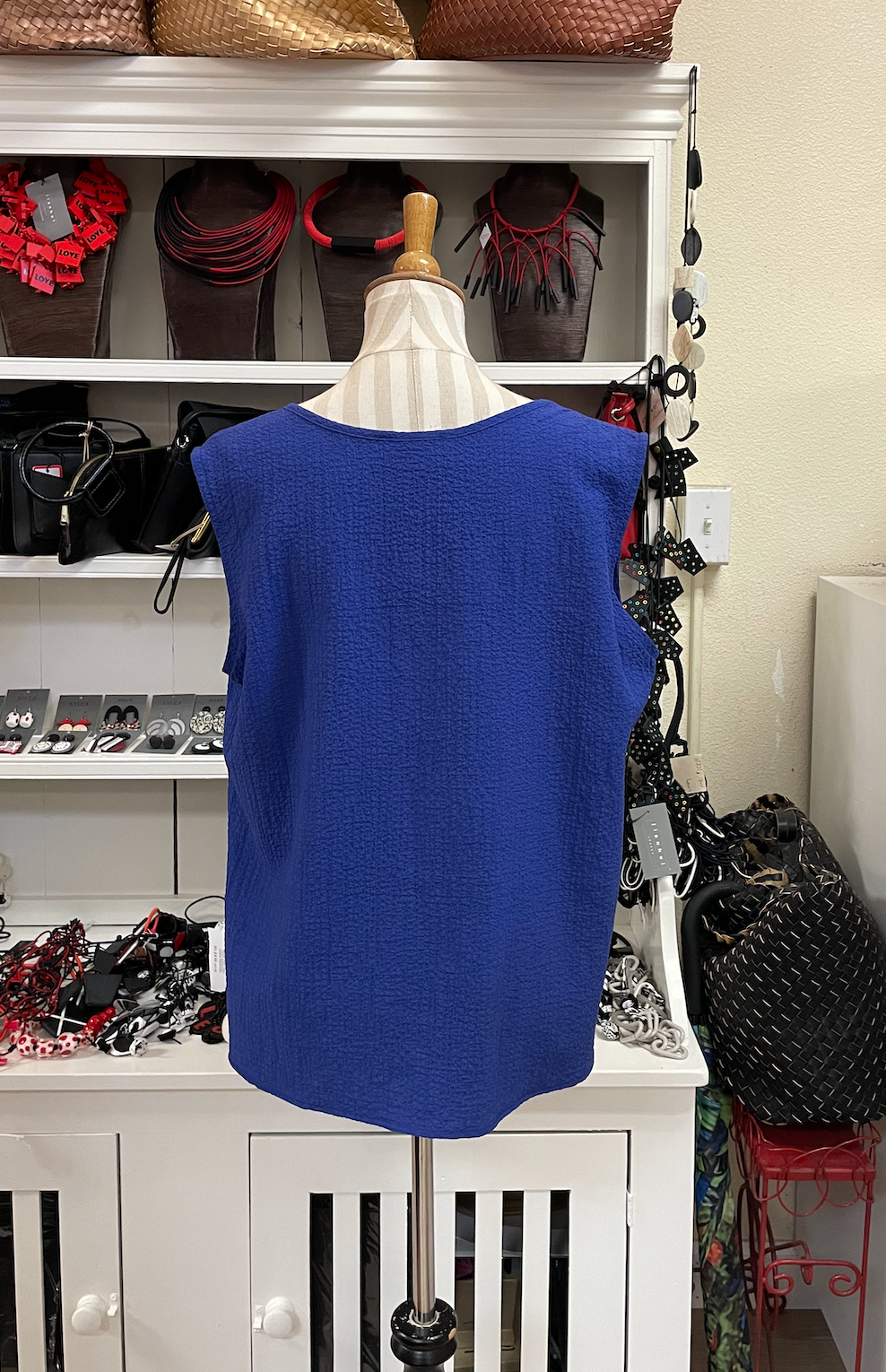 MOONLIGHT Solid Dark Blue Shell Tank - 2001