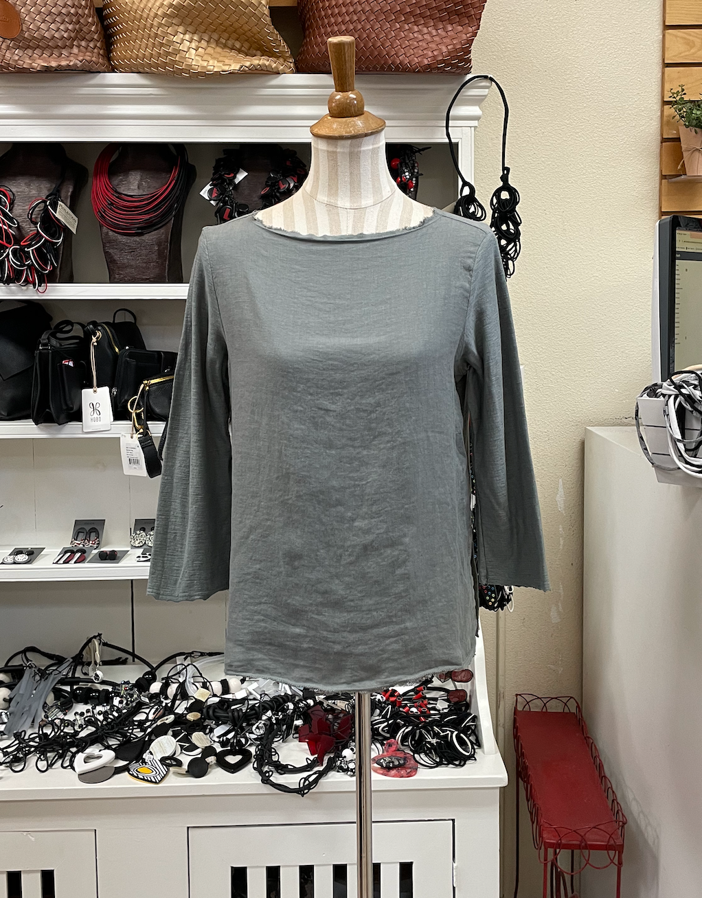 CUT LOOSE - Linen Combo 3/4 Slv Tee - 5707816