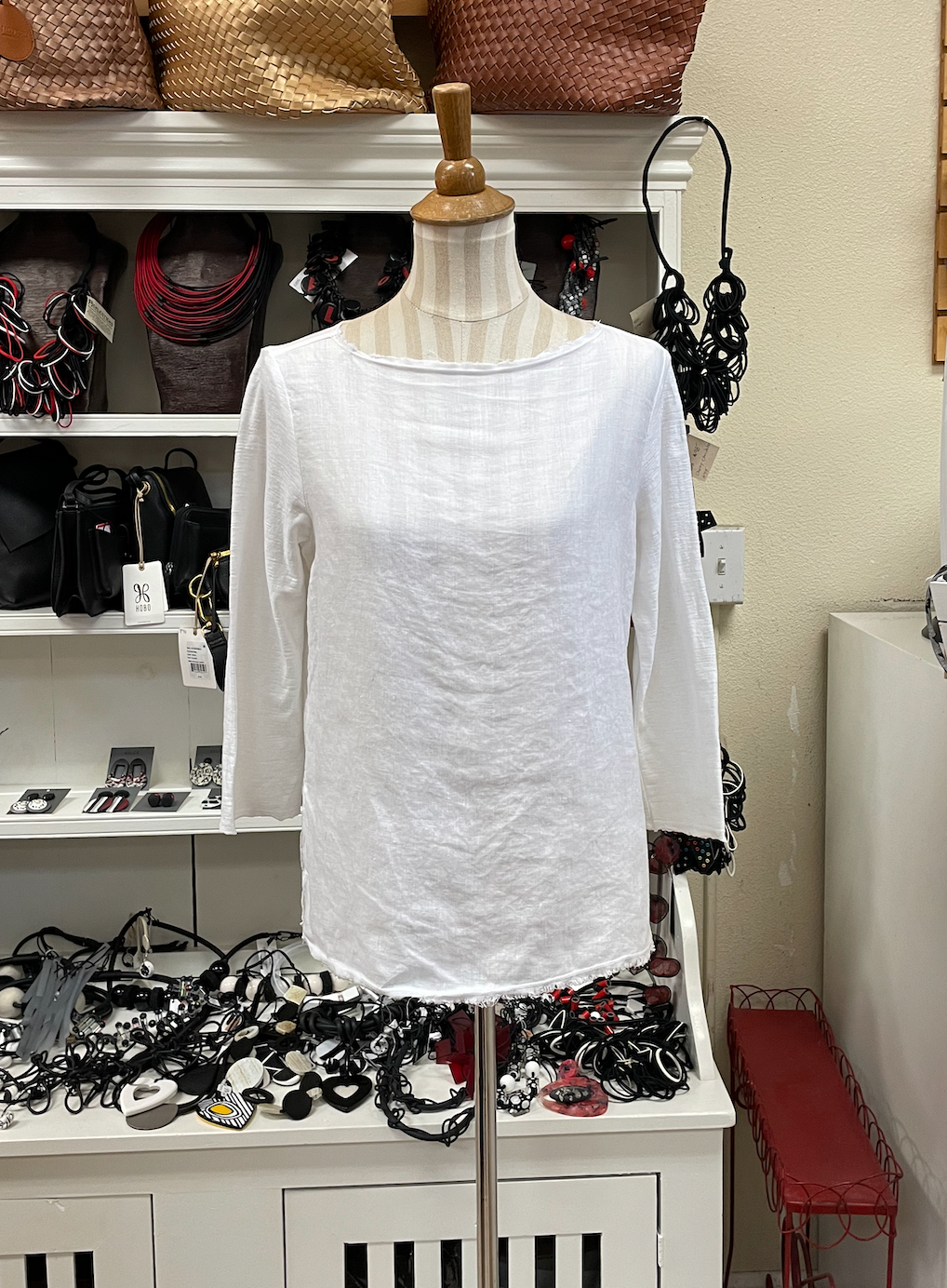 CUT LOOSE - Linen Combo 3/4 Slv Tee - 5707816