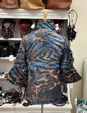 DAMEE MIXED ANIMAL PRINT DOUBLE ORGANZA JACKET - 2409 - BLU