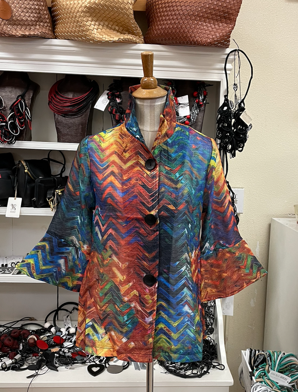 DAMEE ZIGZAG DOUBLE ORGANZA JACKET - 2408 - MULTI