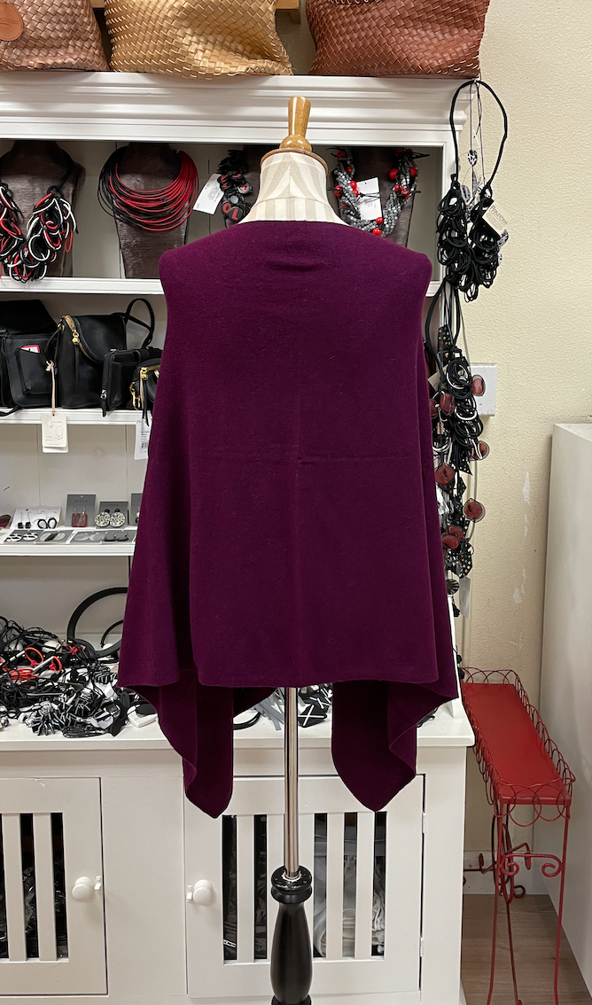 Dolma Cashmere Poncho - EGGPLANT