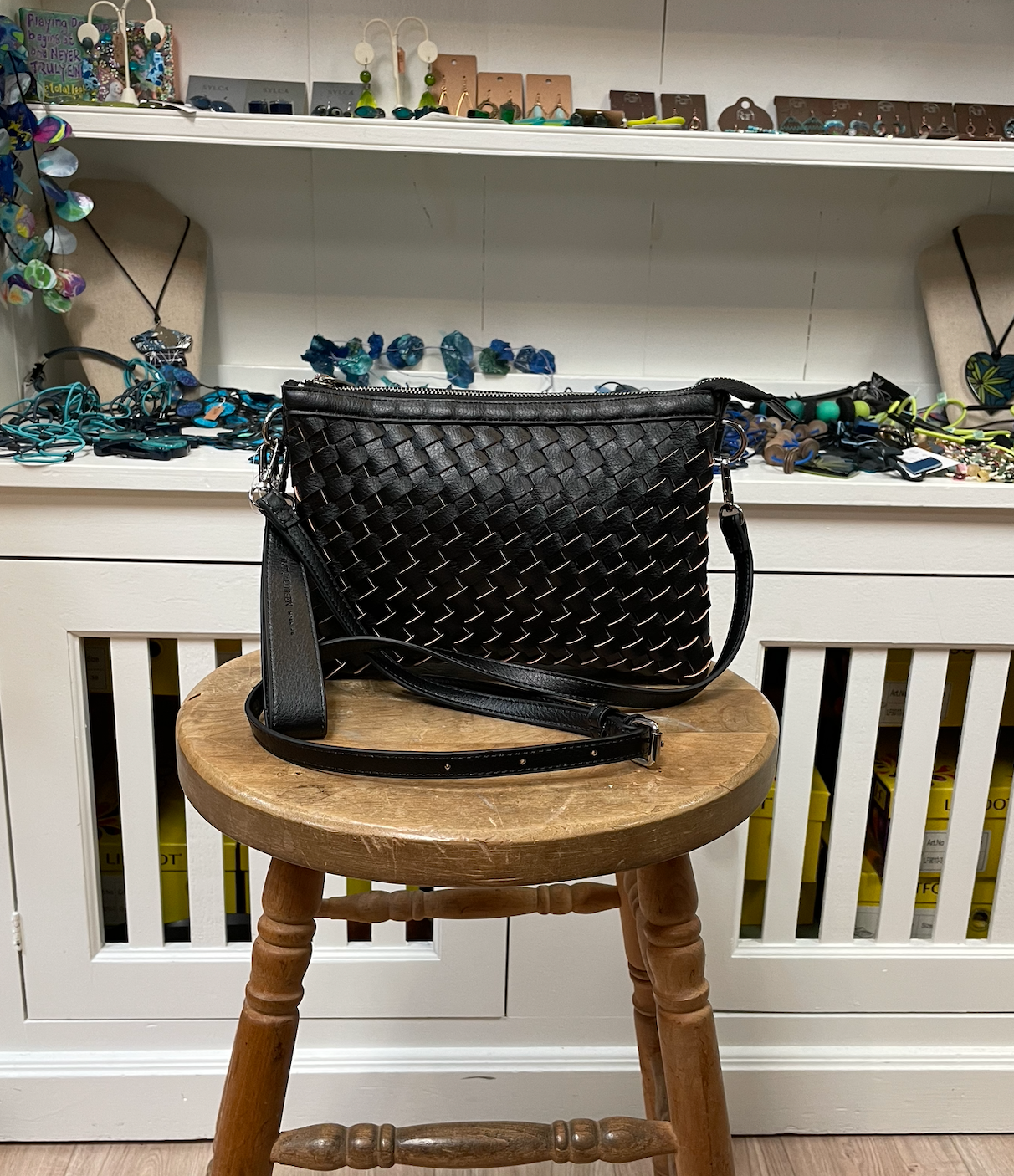 Ilse Jacobsen Woven Crossbody - BLACK