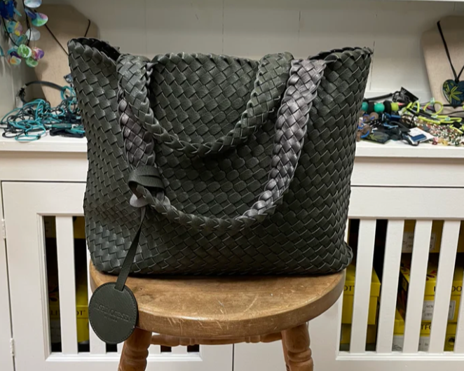 Ilse Jacobsen Reversible Tote -  ARMY/GUNMETAL