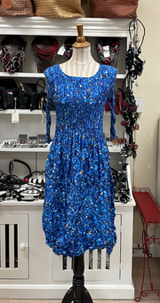 Alquema 3/4 Sleeve Smash Pocket  Dress - BLUE GALAXY