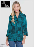 Ali Miles Woven Button Front Blouse - A34423TM - JADE