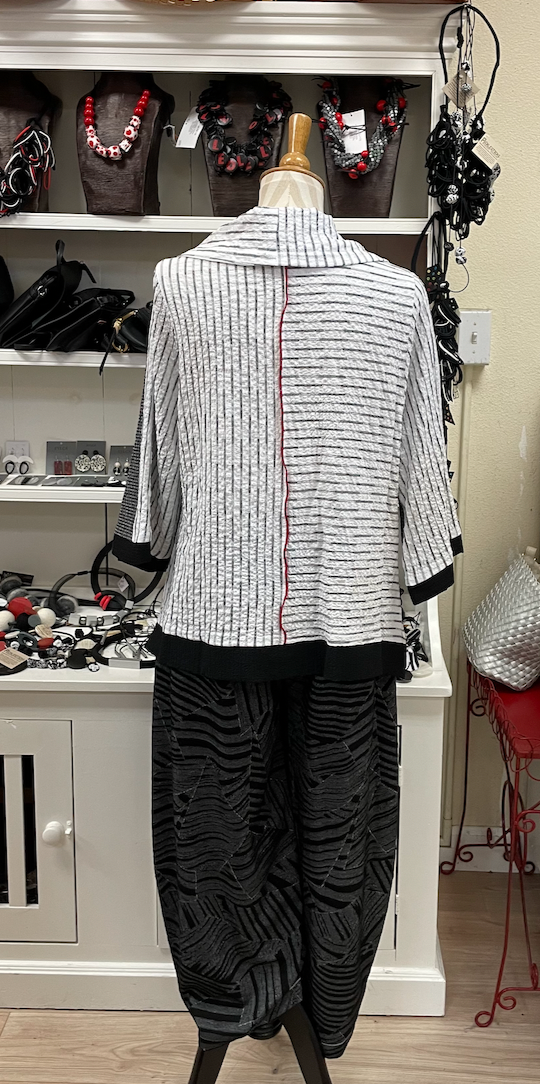 Moonlight Mixed-Print Cowl Neck Tunic - 2804