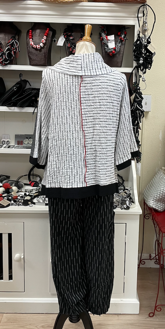 Moonlight Mixed-Print Cowl Neck Tunic - 2804