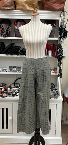 Fenini Wide Leg Crop Lattice Pant - C45949 - LOLI