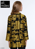 Ali Miles Woven Jacquard Button Front Jacket - A34820JM - CITRON