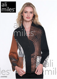 Ali Miles Knit Faux Suede Printed Jacket - A44506JM - BLACK