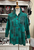 Ali Miles Woven Button Front Blouse - A34423TM - JADE