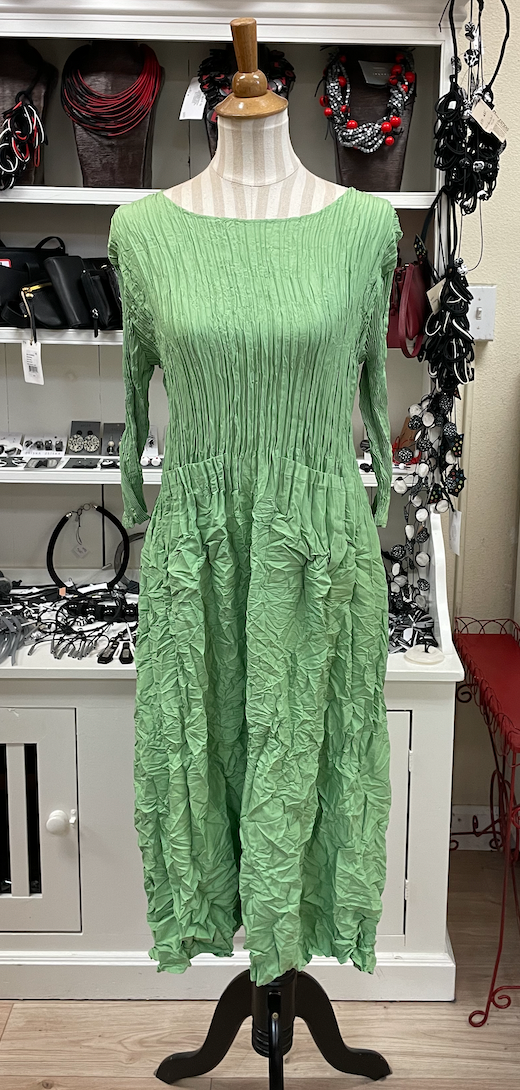 Alquema 3/4 Sleeve Smash Pocket  Dress - PISTACHIO