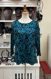 CUT LOOSE - Floral Jacquard Boatneck Tee - 6725060