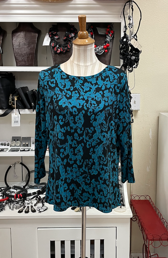 CUT LOOSE - Floral Jacquard Boatneck Tee - 6725060