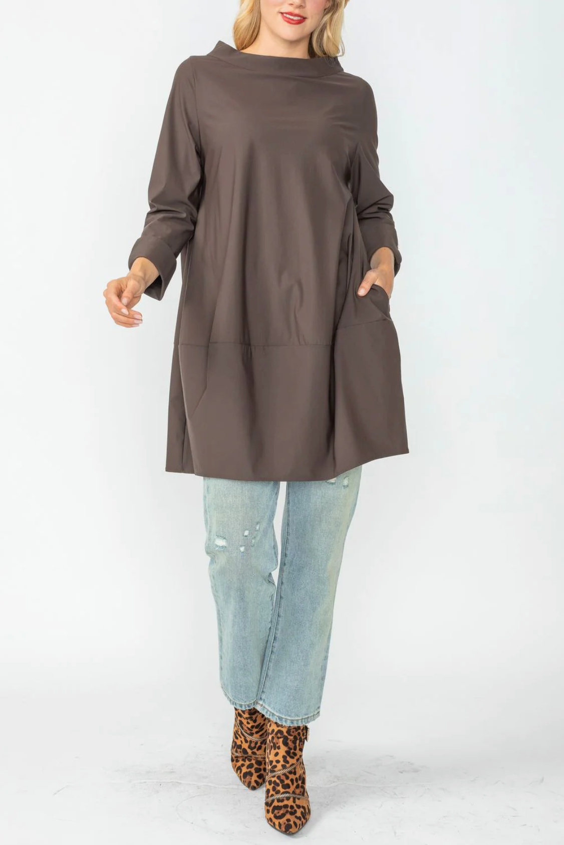 IC COLLECTION Top- 3226T- BROWN