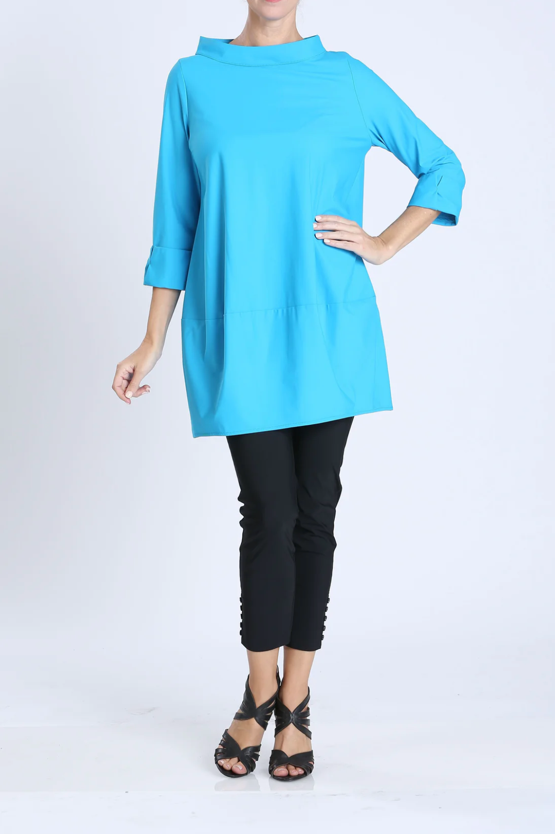 IC COLLECTION Top- 3226T- TURQUOISE