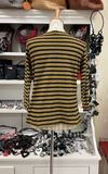 CUT LOOSE - Black/Natural Stripe Boatneck Top- 5995060