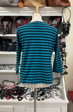 CUT LOOSE - Black/Natural Stripe Boatneck Top- 5995060