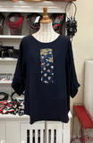 Yasuko Kimono Blouse - Kimono Blouse - NAVY - XL