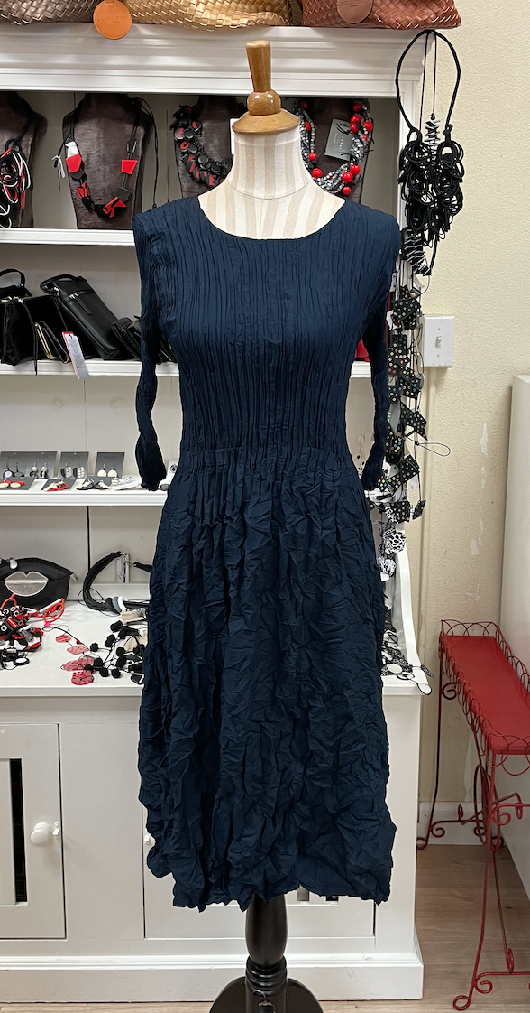 Alquema 3/4 Sleeve Smash Pocket  Dress - INK