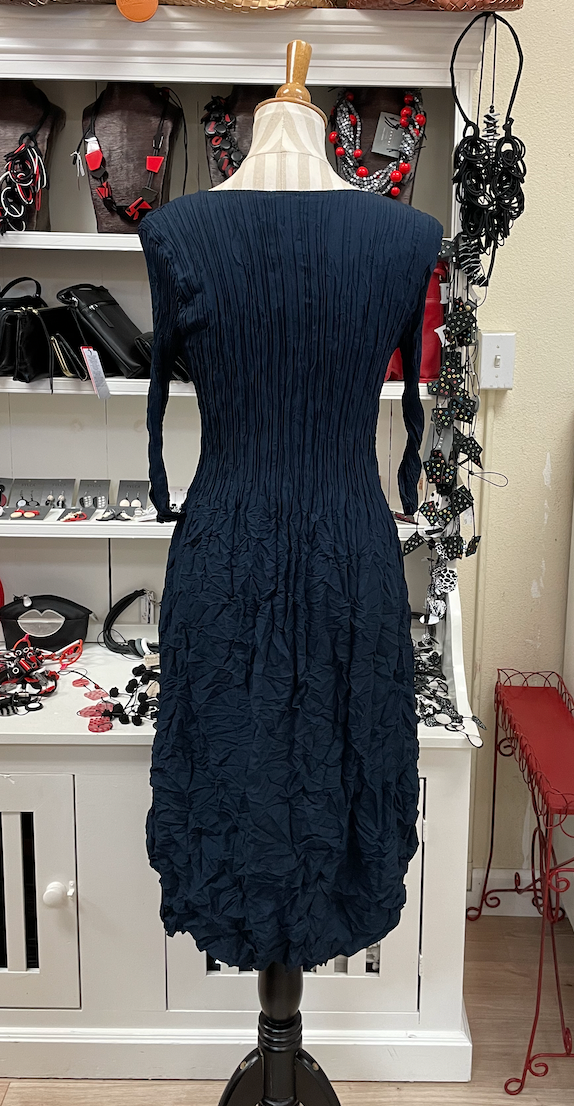 Alquema 3/4 Sleeve Smash Pocket  Dress - INK