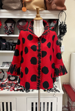 DAMEE DOTS & SCRIBBLES SHORT JKT - 4939 - RED AND BLACK