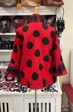 DAMEE DOTS & SCRIBBLES SHORT JKT - 4939 - RED AND BLACK