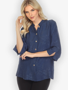 Citron "Solid Navy" Silk Blouse - 1213SSN