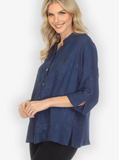 Citron "Solid Navy" Silk Blouse - 1213SSN