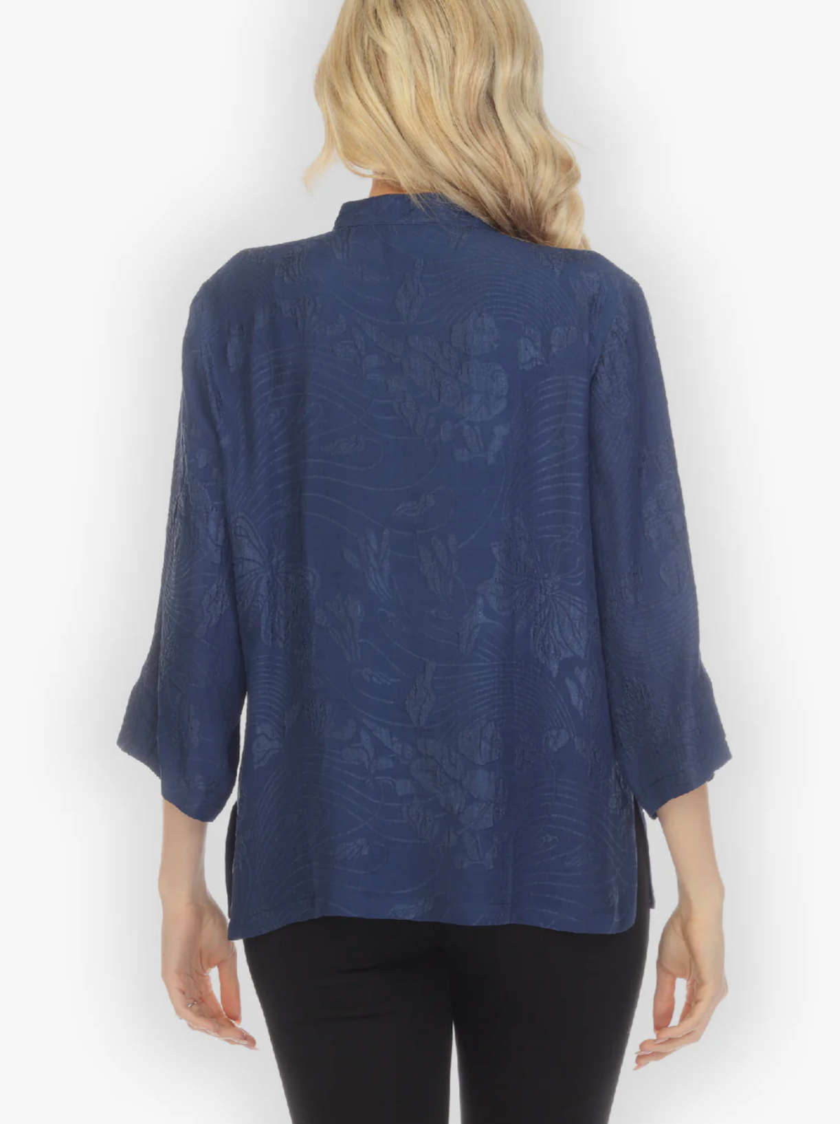 Citron "Solid Navy" Silk Blouse - 1213SSN