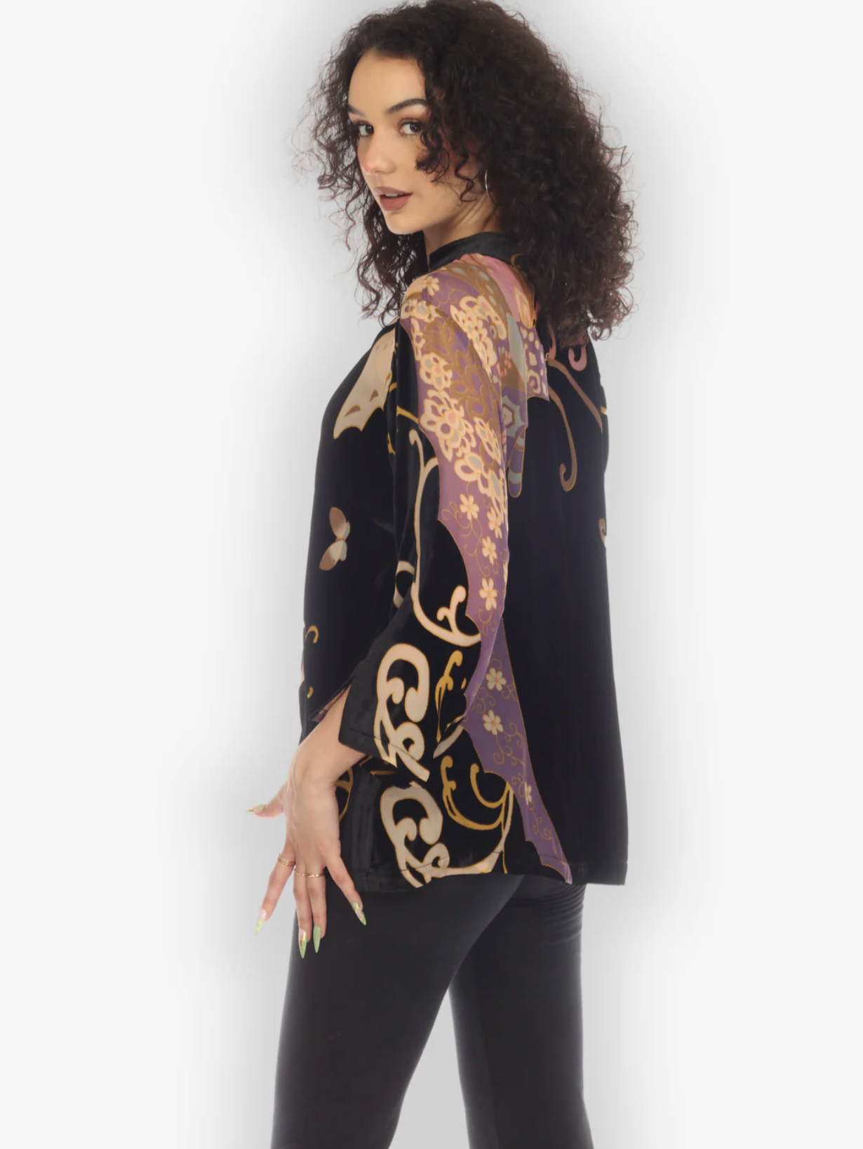 Citron "Art Deco" Velvet Blouse - 1213AD-VT