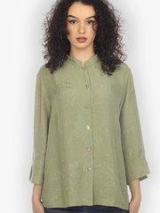 Citron "Solid Olive" Silk Blouse - 1213SSO