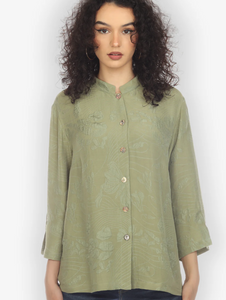 Citron "Solid Olive" Silk Blouse - 1213SSO