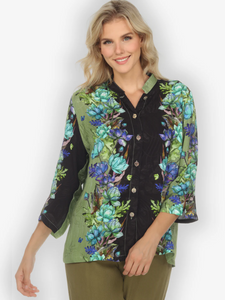 Citron "Lotus Sunny Breeze" Silk Blouse - 1213LSB