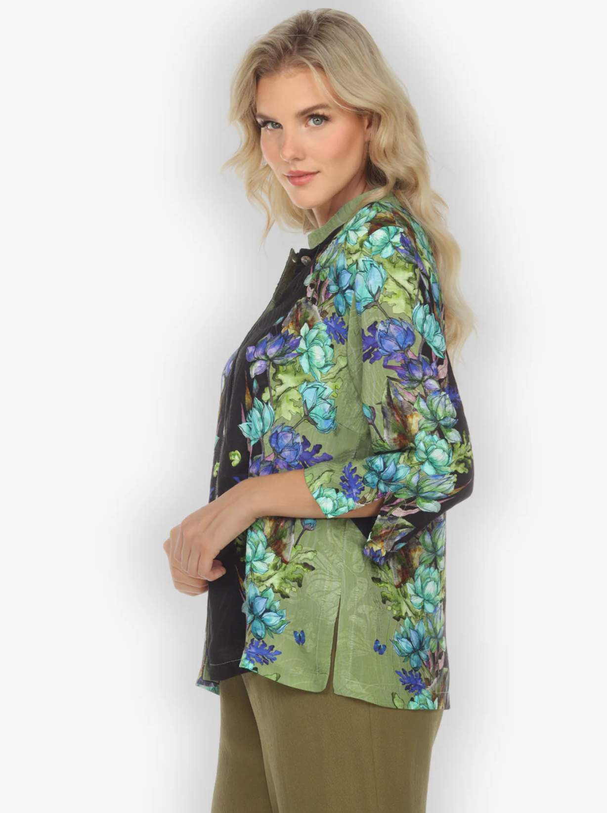 Citron "Lotus Sunny Breeze" Silk Blouse - 1213LSB