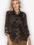 Citron "Gold Leaf and Flower" Velvet Blouse - 1213GLAF