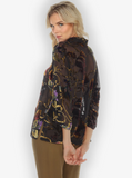 Citron "Gold Leaf and Flower" Velvet Blouse - 1213GLAF