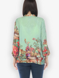 Citron "Colorful Dragonfly Floral" Silk Blouse - 1213CDF