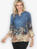 Citron "Ego Art Indigo" Silk Blouse - 1213EAI
