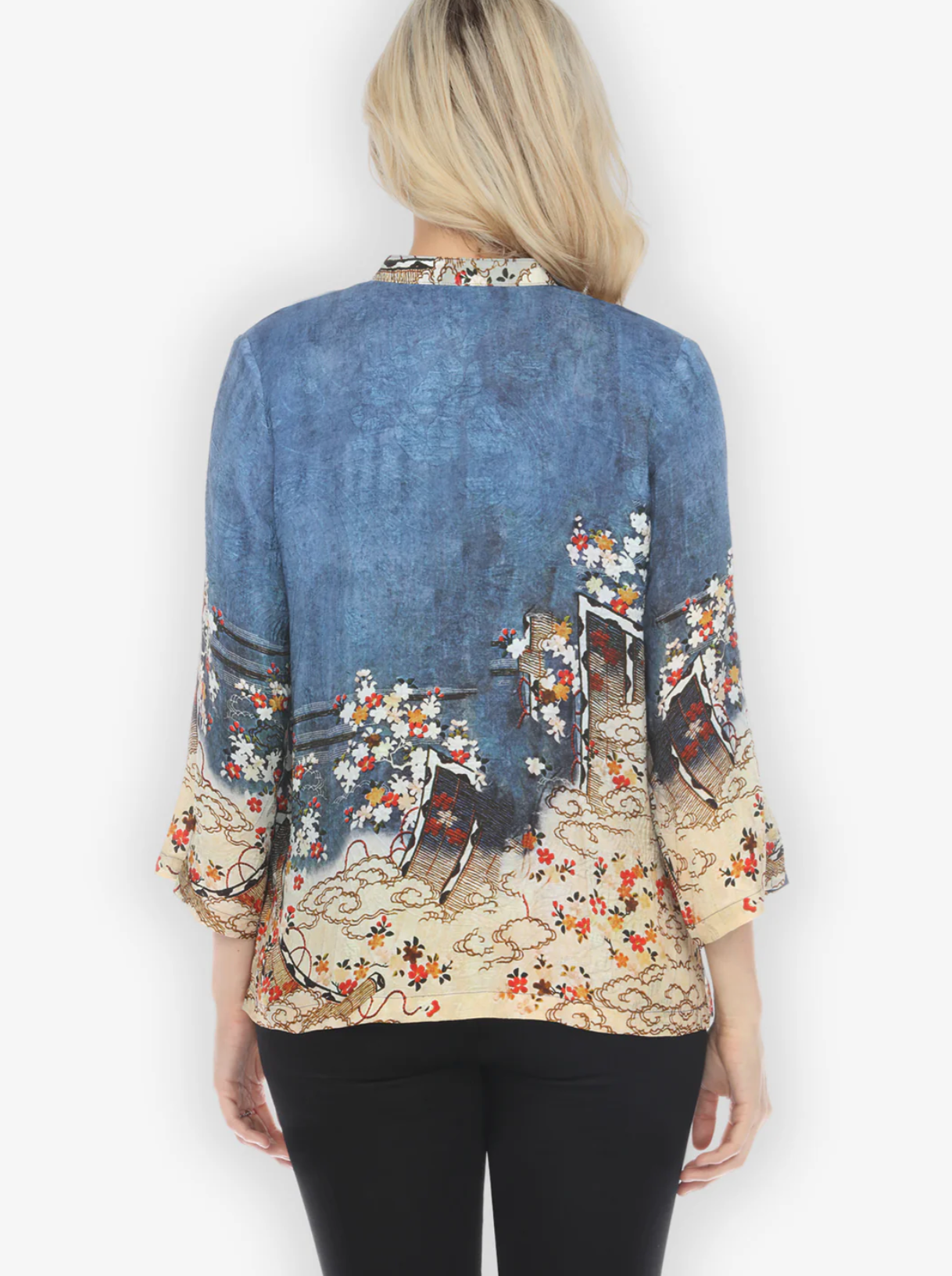 Citron "Ego Art Indigo" Silk Blouse - 1213EAI