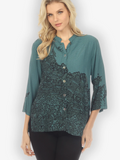 Citron "Lace Turquoise" Blouse - 1213LT