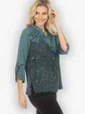 Citron "Lace Turquoise" Blouse - 1213LT